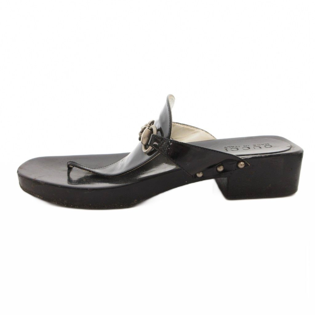 Gucci Sandals Horsebit Patent Black 7 — view 2