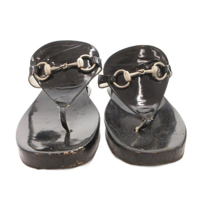 Gucci Sandals Horsebit Patent Black 7 — view 4