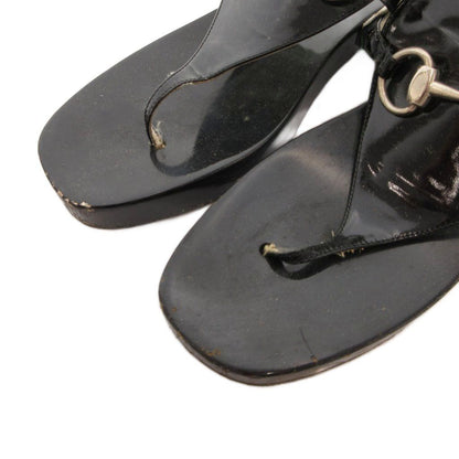 Gucci Sandals Horsebit Patent Black 7 — view 3