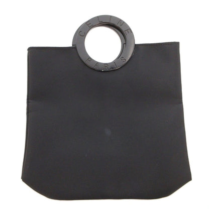Celine Handbag Handle Logo Nylon Black