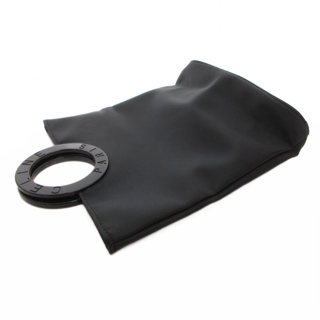 Celine Handbag Handle Logo Nylon Black — view 4