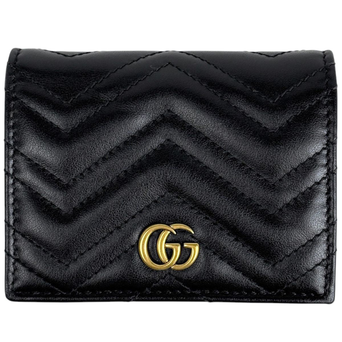 Gucci Bifold Wallet GG Marmont Leather Black