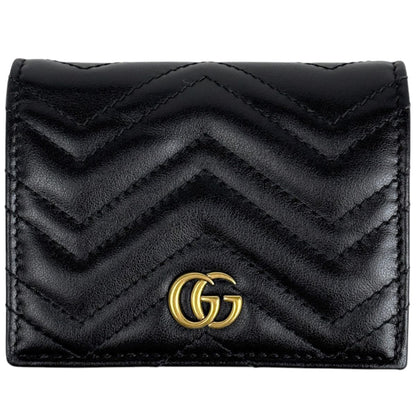Gucci Bifold Wallet GG Marmont Leather Black