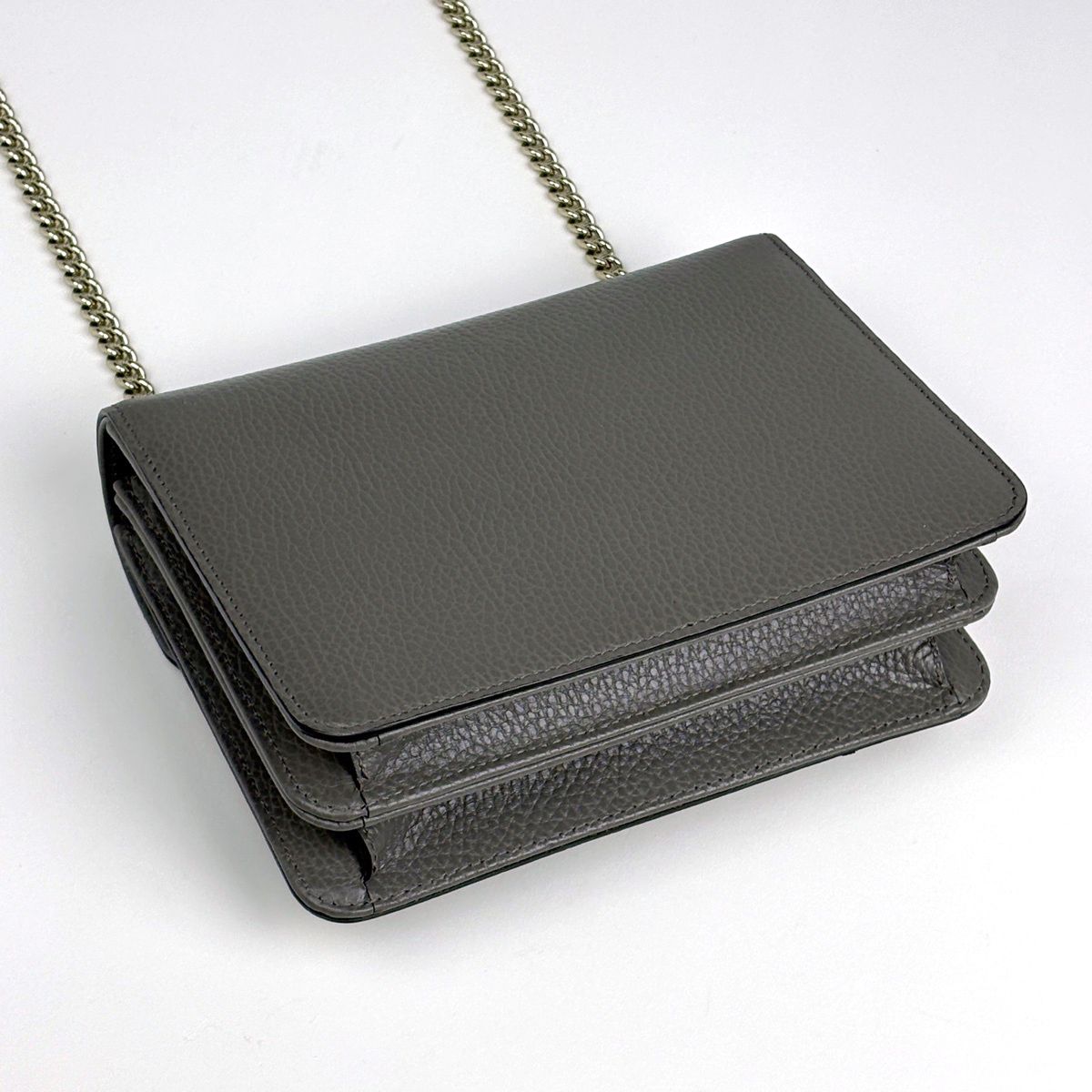 Gucci Shoulder Bag Interlocking G Leather Gray — view 2