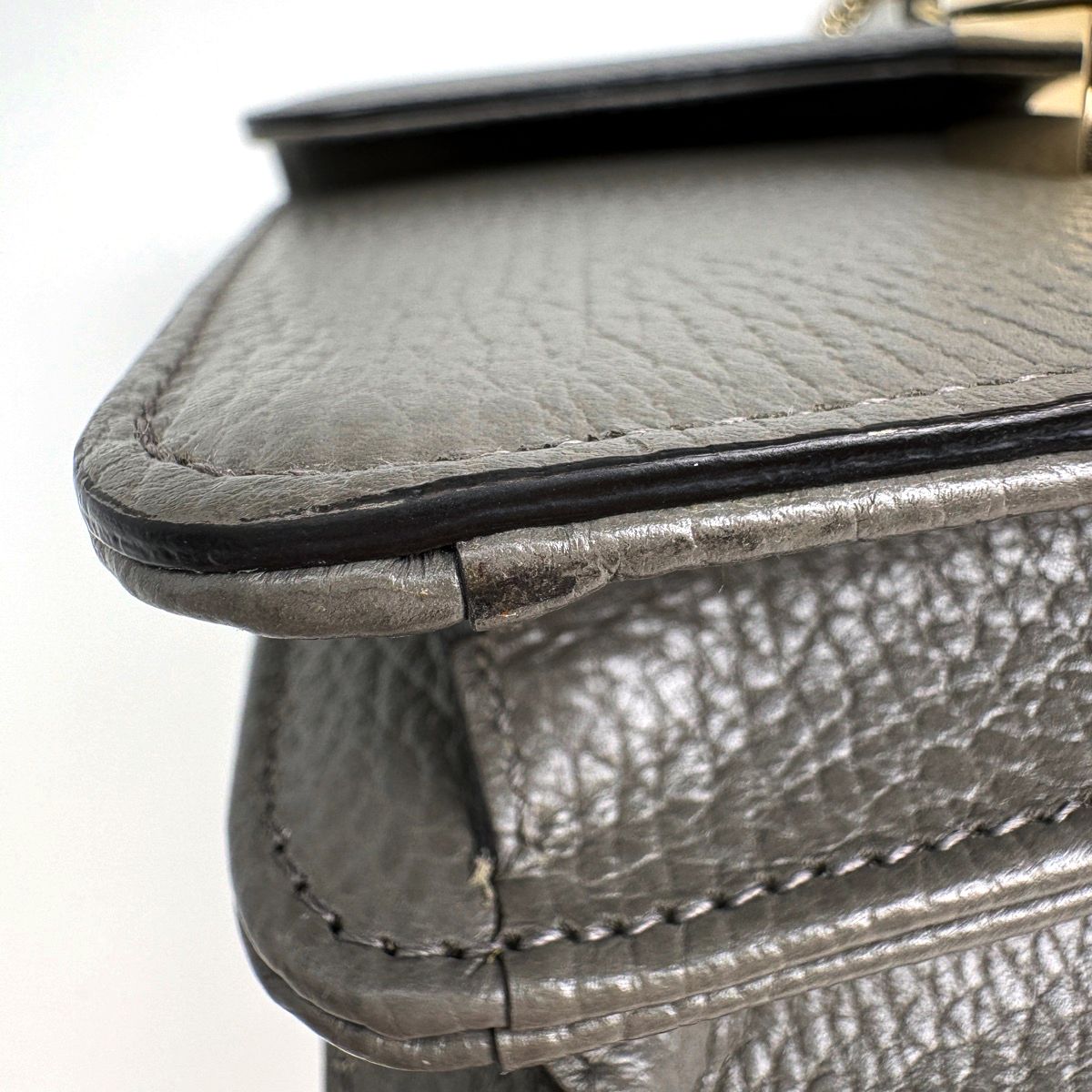 Gucci Shoulder Bag Interlocking G Leather Gray — view 3