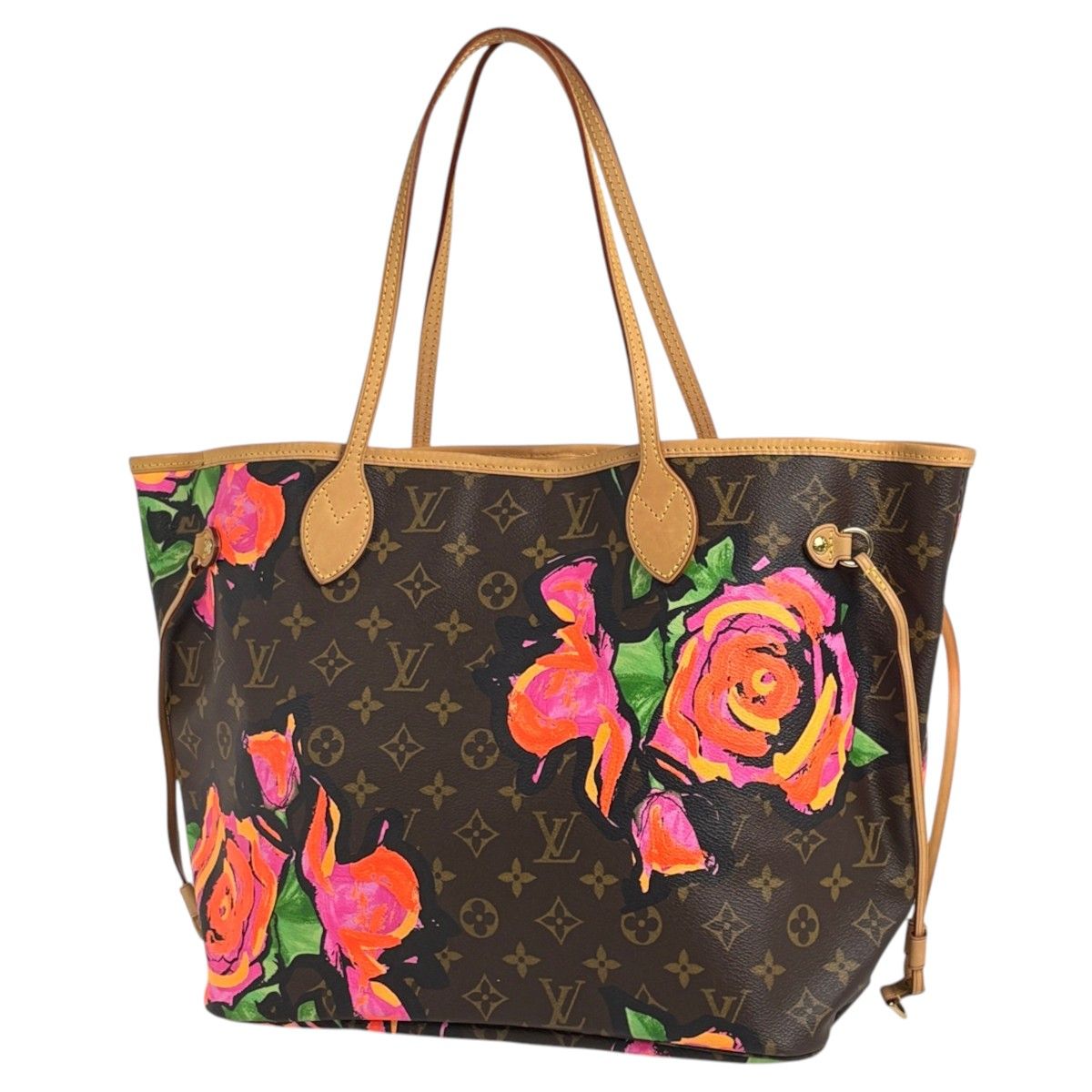 Louis Vuitton Neverfull MM Tote Shoulder Bag Monogram Rose Brown