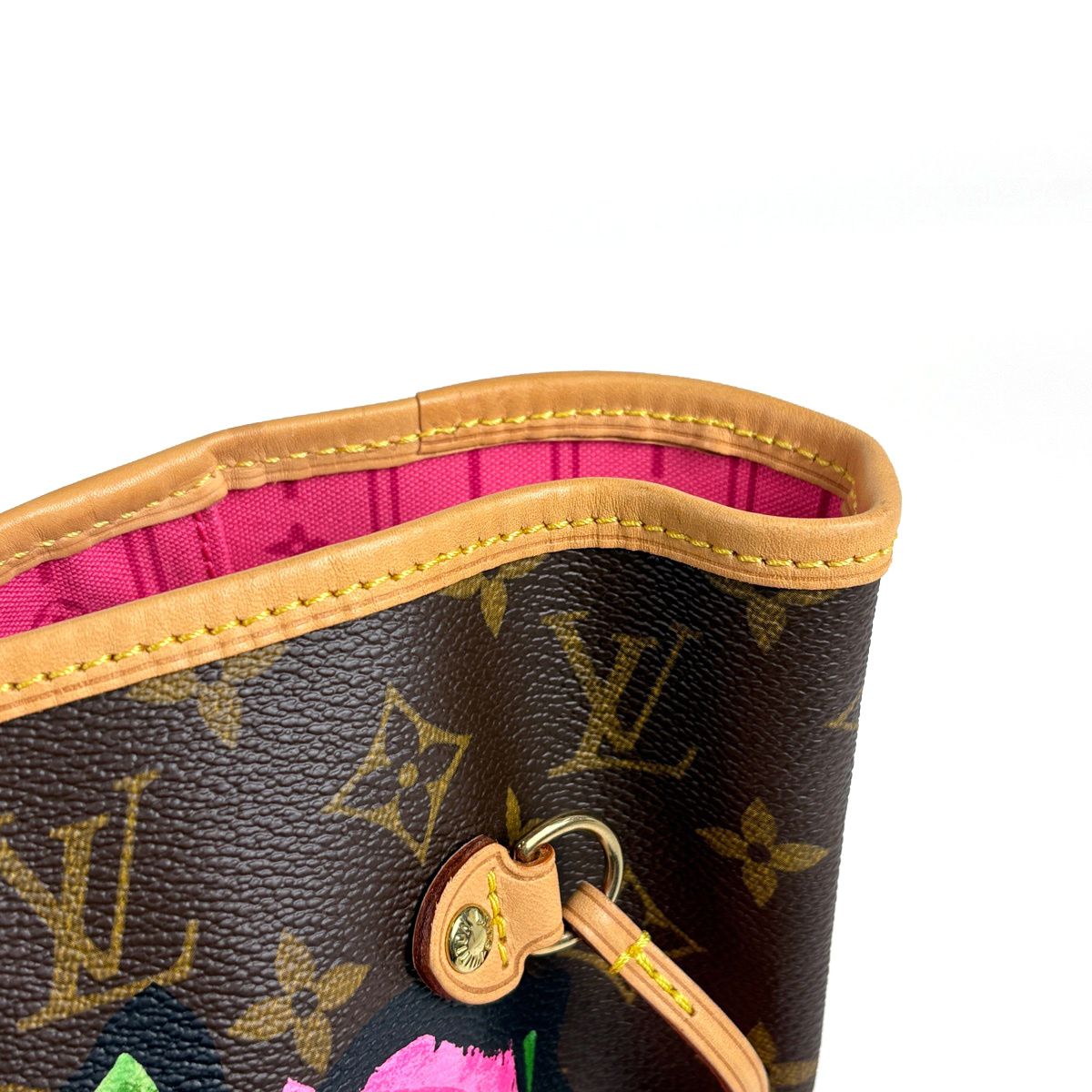 Louis Vuitton Neverfull MM Tote Shoulder Bag Monogram Rose Brown — view 5