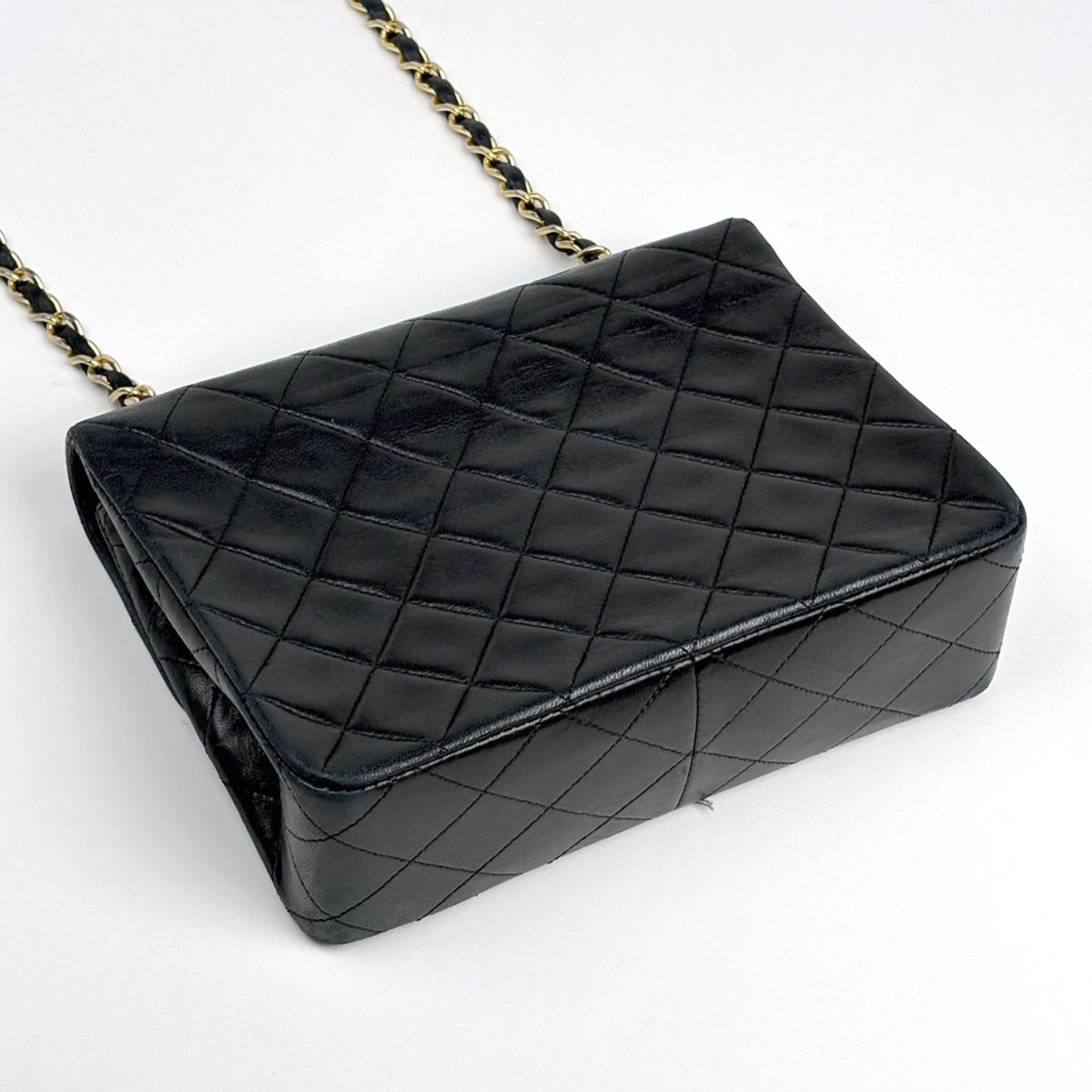 Chanel Shoulder Bag Quilted Single Flap CC Logo Leather Black — view 2