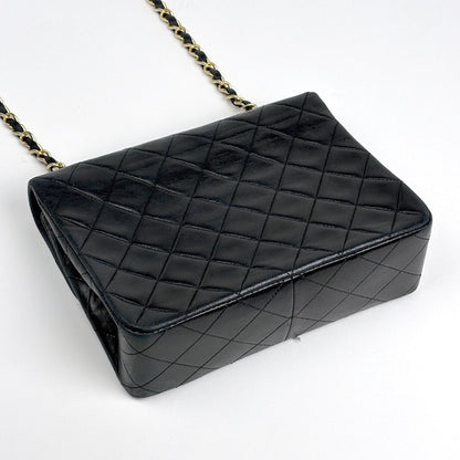 Chanel Shoulder Bag Quilted Single Flap CC Logo Leather Black — view 2