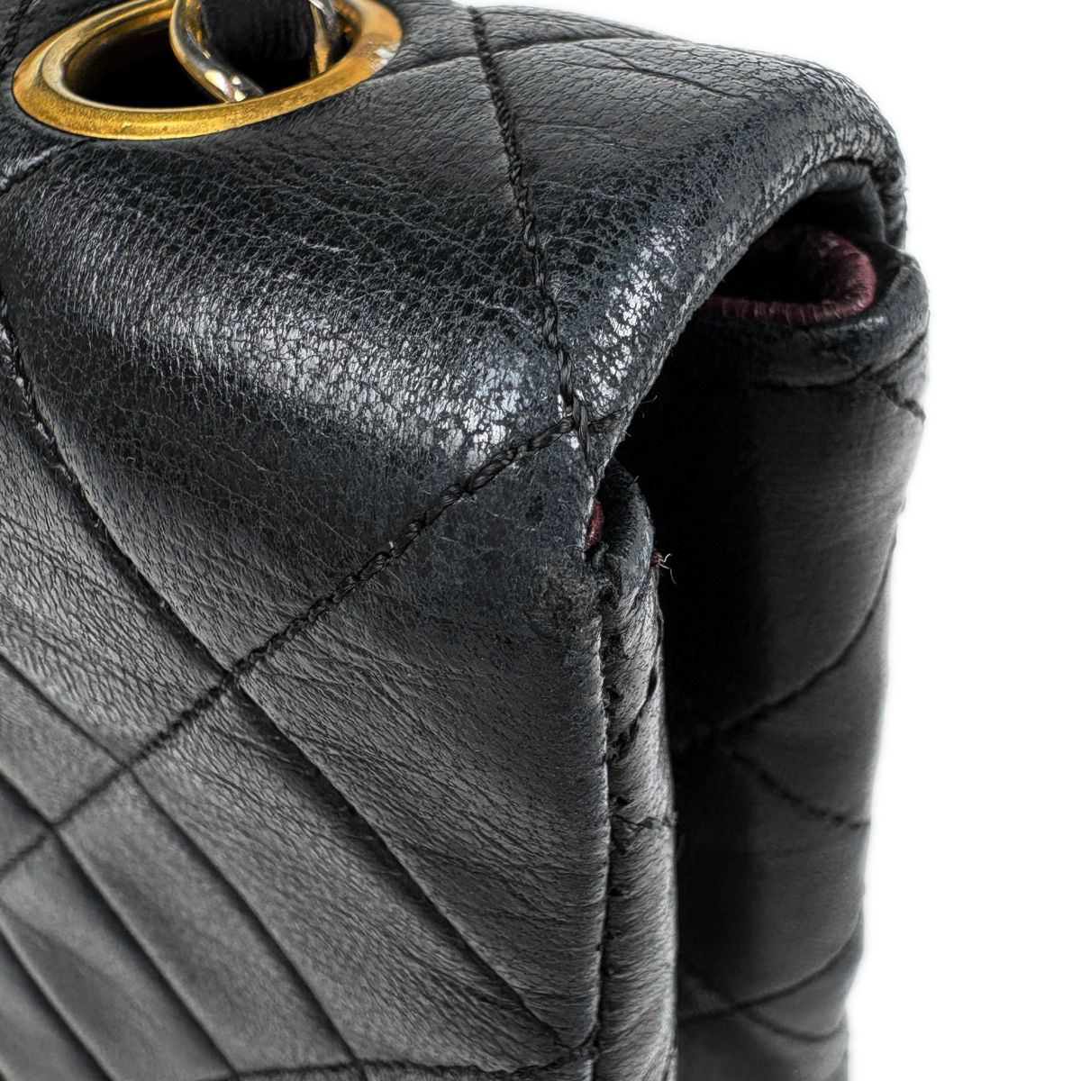 Chanel Shoulder Bag Quilted Single Flap CC Logo Leather Black — view 6
