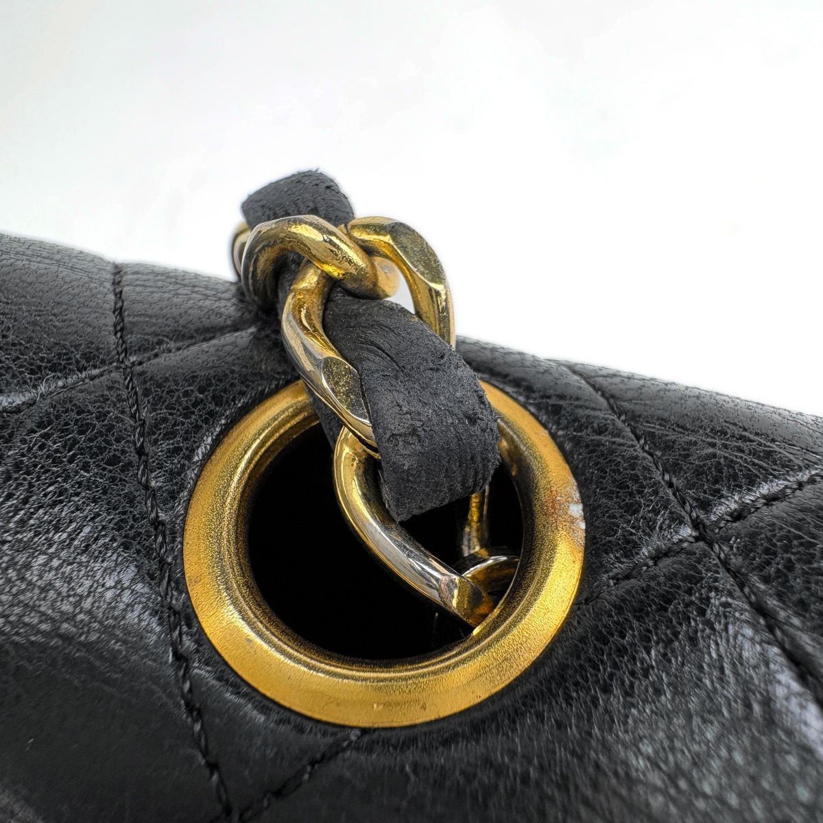 Chanel Shoulder Bag Quilted Single Flap CC Logo Leather Black — view 7