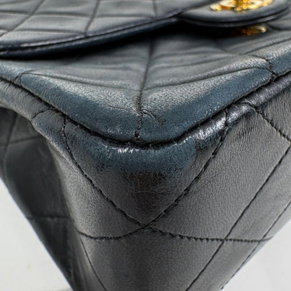 Chanel Shoulder Bag Quilted Single Flap CC Logo Leather Black — view 4
