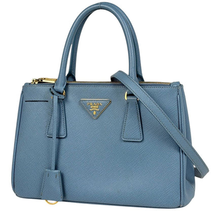 Prada Handbag Galleria Medium 2-Way Saffiano Leather Light Blue