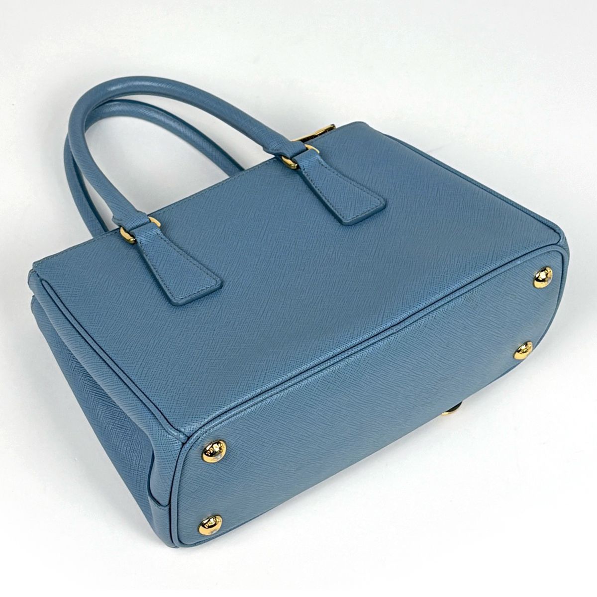 Prada Handbag Galleria Medium 2-Way Saffiano Leather Light Blue — view 2