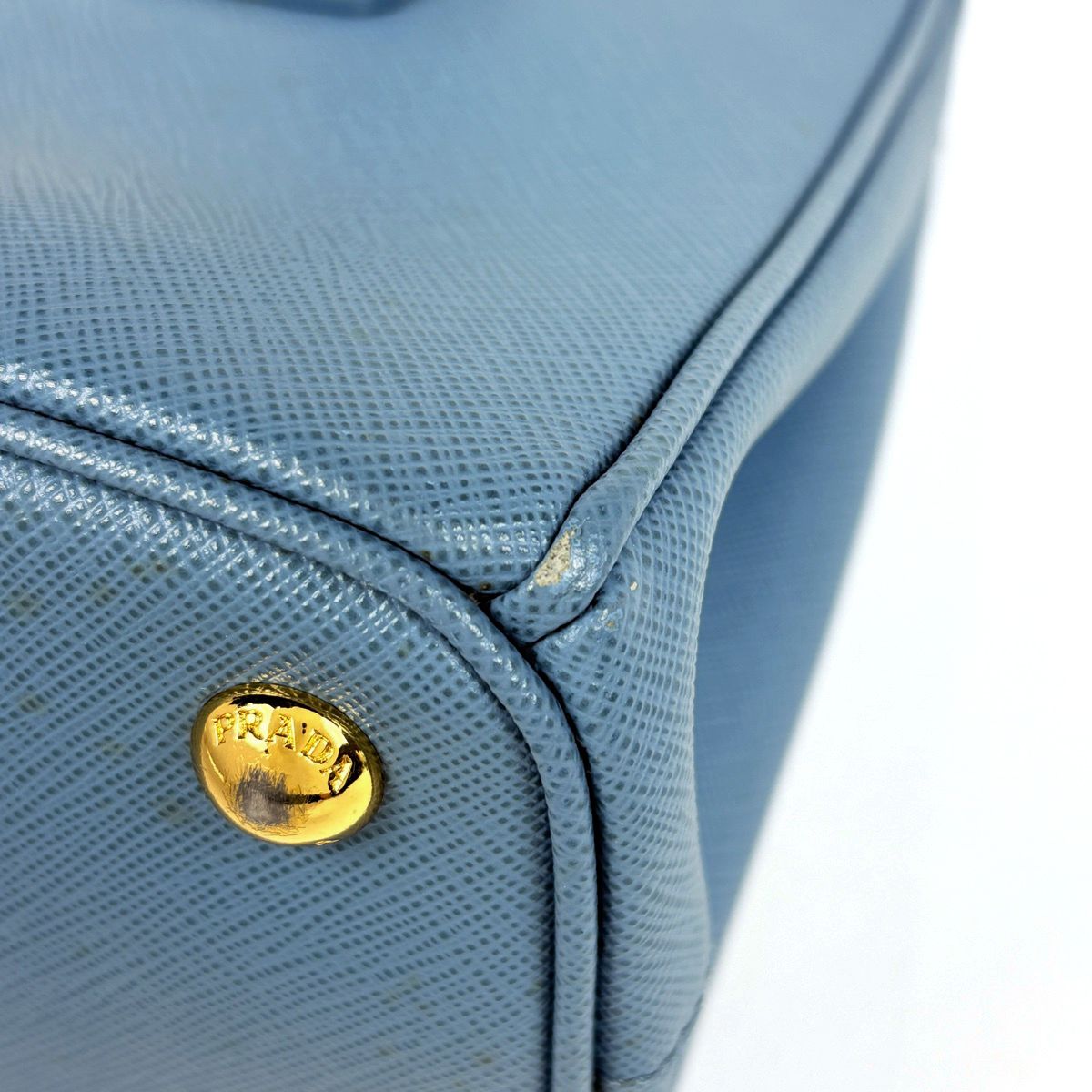 Prada Handbag Galleria Medium 2-Way Saffiano Leather Light Blue — view 5