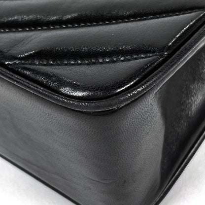 Chanel Shoulder Bag CC Logo V-stitch Mademoiselle Chevron Leather Black — view 3
