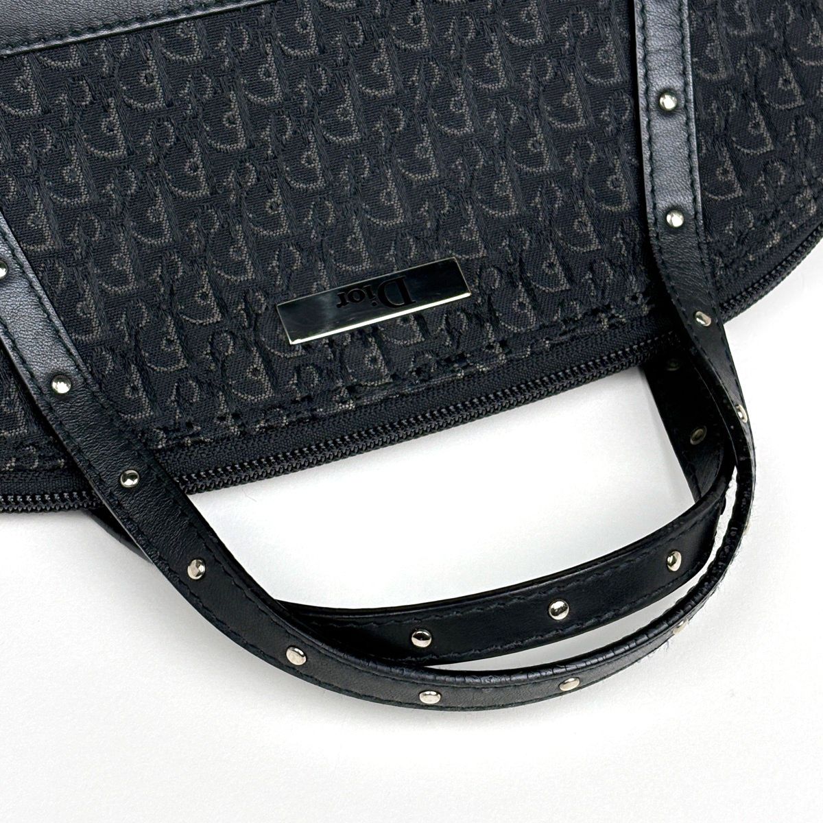 Dior Handbag Trotter Pattern Street Chic Canvas Black — view 7
