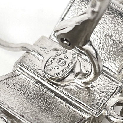 Chanel Earrings CC Logo Swing Faux Pearl Silver Plated — view 4