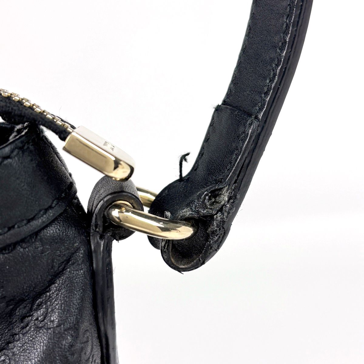 Gucci Shoulder Bag Micro Guccissima Leather Black — view 6