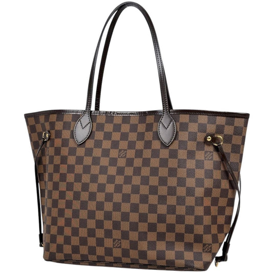 Louis Vuitton Neverfull MM Tote Shoulder Bag Damier Brown