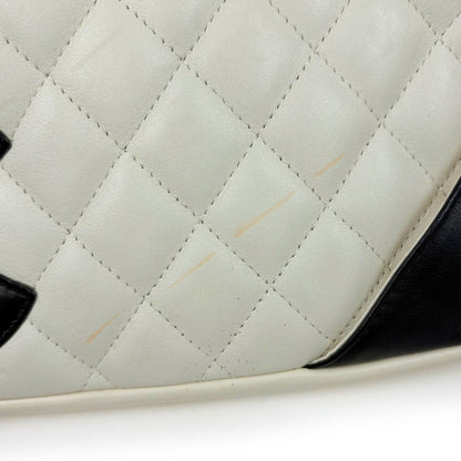 Chanel Shoulder Bag Cambon Line CC Logo Leather White — view 5