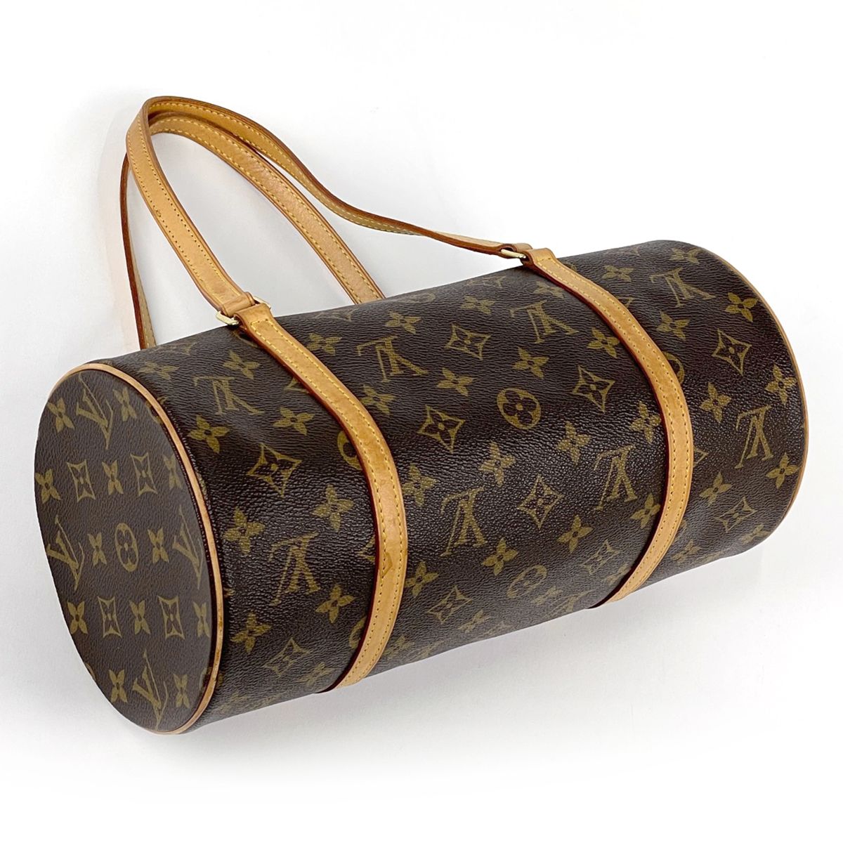 Louis Vuitton Papillon 30 Handbag Barrel Bag Tube Shape Vintage Monogram Brown — view 2
