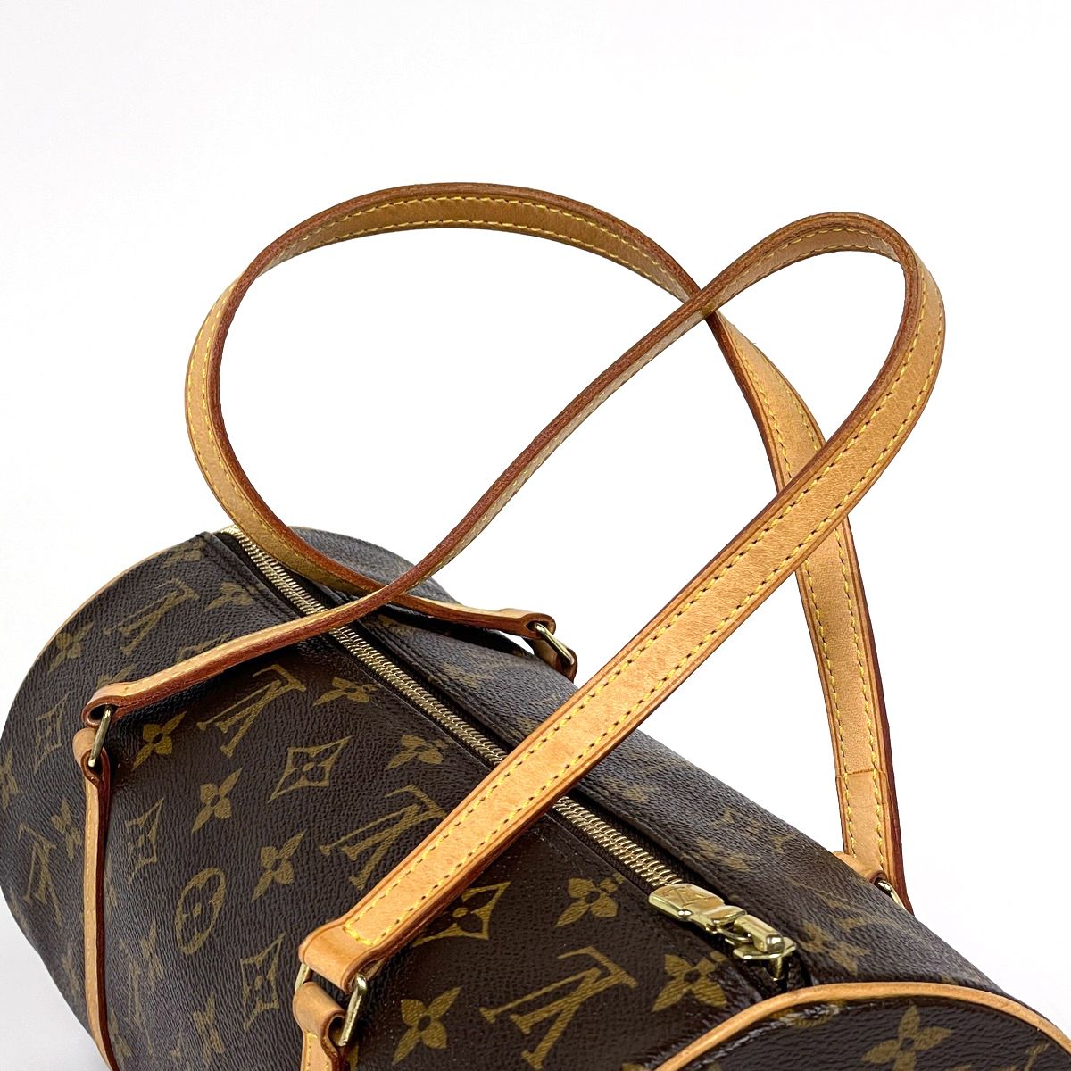 Louis Vuitton Papillon 30 Handbag Barrel Bag Tube Shape Vintage Monogram Brown — view 6