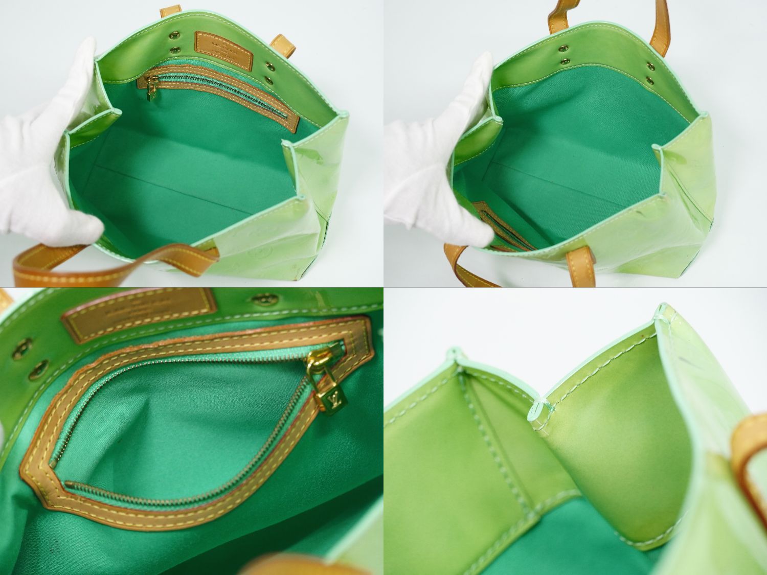 Louis Vuitton LV Reade PM Vernis Leather Tote Peppermint — view 8