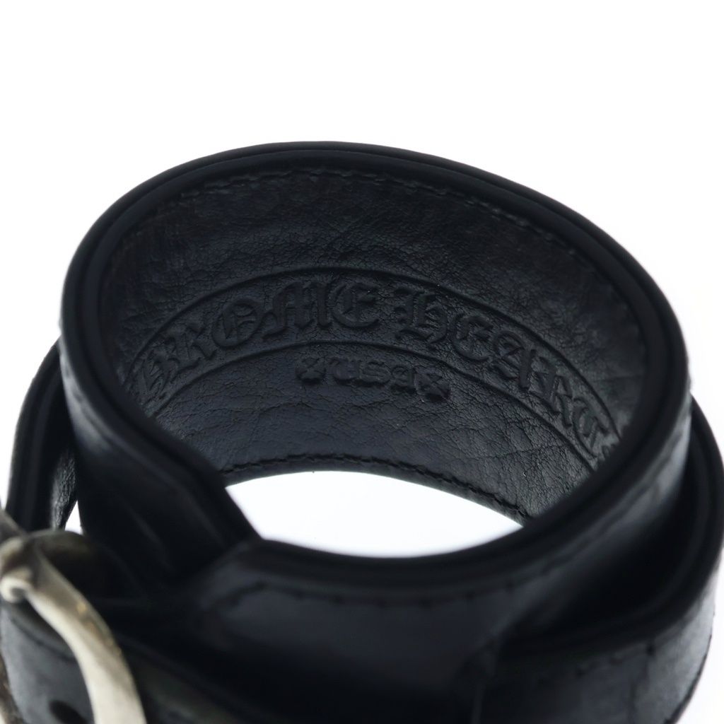 Chrome Hearts R&r Tiny Buckle Gunslinger Leather Bracelet Choker Black Silver — view 5