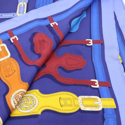 Hermes Carre 70 President's Harness Scarf Blue — view 4