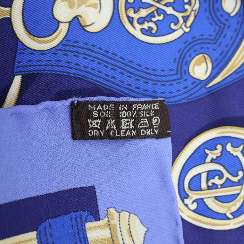 Hermes Carre 70 President's Harness Scarf Blue — view 5