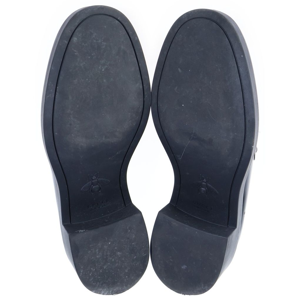 Gucci Horsebit Platform Leather Loafers Gold Black — view 5