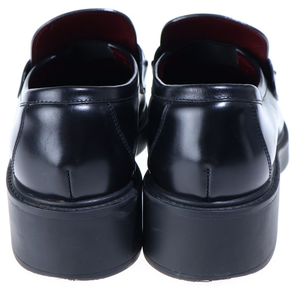 Gucci Horsebit Platform Leather Loafers Gold Black — view 3