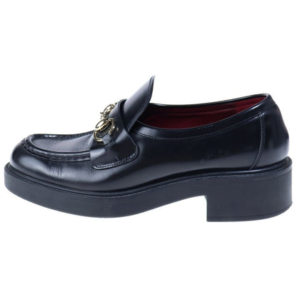 Gucci Horsebit Platform Leather Loafers Gold Black — view 2