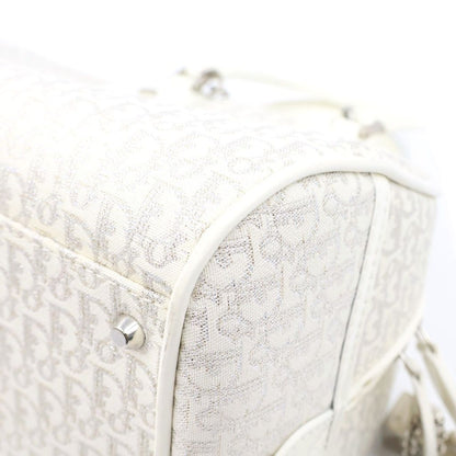Dior Gambler Dice Trotter Handbag Ivory Canvas Leather Rhinestone — view 5
