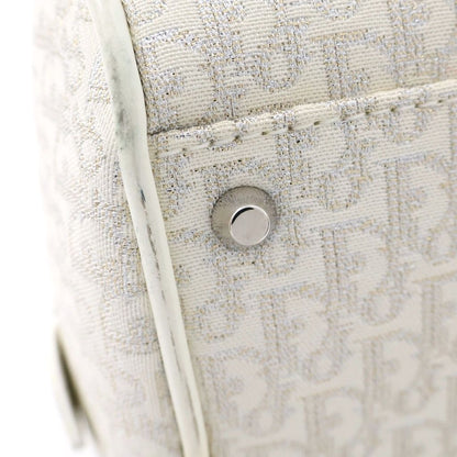 Dior Gambler Dice Trotter Handbag Ivory Canvas Leather Rhinestone — view 6