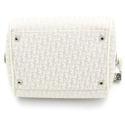 Dior Gambler Dice Trotter Handbag Ivory Canvas Leather Rhinestone — view 4