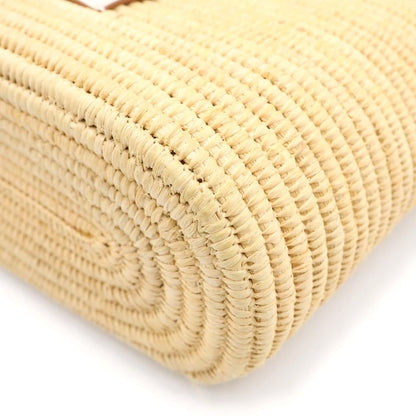 Loewe Anagram Basket Tote Small Square Raffia Leather Beige White — view 5