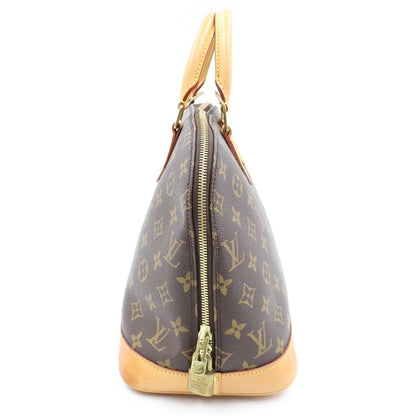 Louis Vuitton Monogram Alma Handbag Brown Leather Gold — view 3