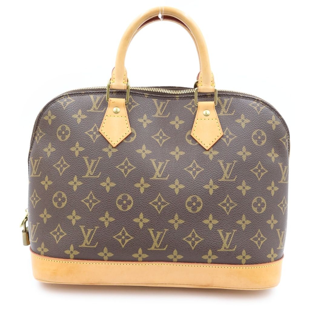 Louis Vuitton Monogram Alma Handbag Brown Leather Gold — view 2