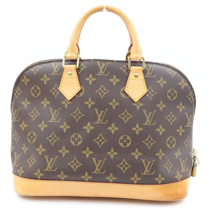 Louis Vuitton Monogram Alma Handbag Brown Leather Gold