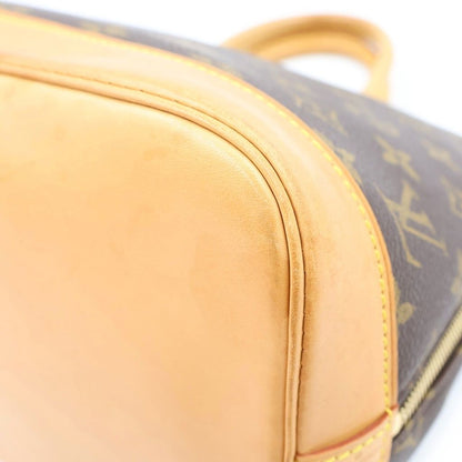Louis Vuitton Monogram Alma Handbag Brown Leather Gold — view 5
