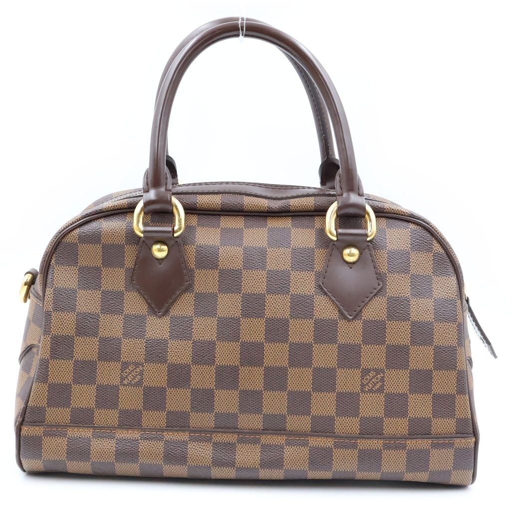 Louis Vuitton Damier Duomo Boston Bag Brown Leather Gold — view 2