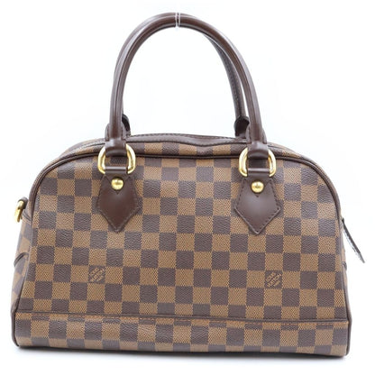 Louis Vuitton Damier Duomo Boston Bag Brown Leather Gold — view 2