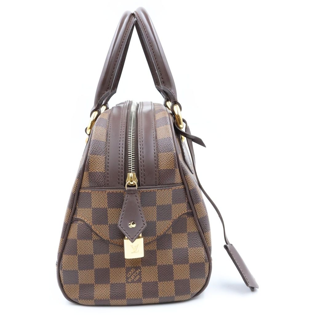 Louis Vuitton Damier Duomo Boston Bag Brown Leather Gold — view 3