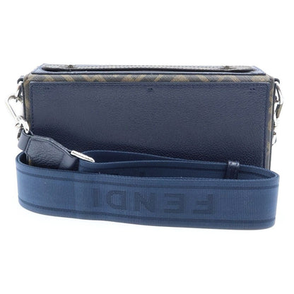Fendi Baguette Soft Trunk Shoulder Bag Leather Brown Navy — view 2