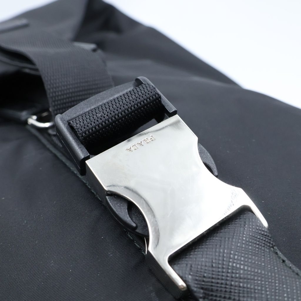 Prada Re-Nylon Saffiano Tessuto Backpack Black Nylon Leather Silver — view 7