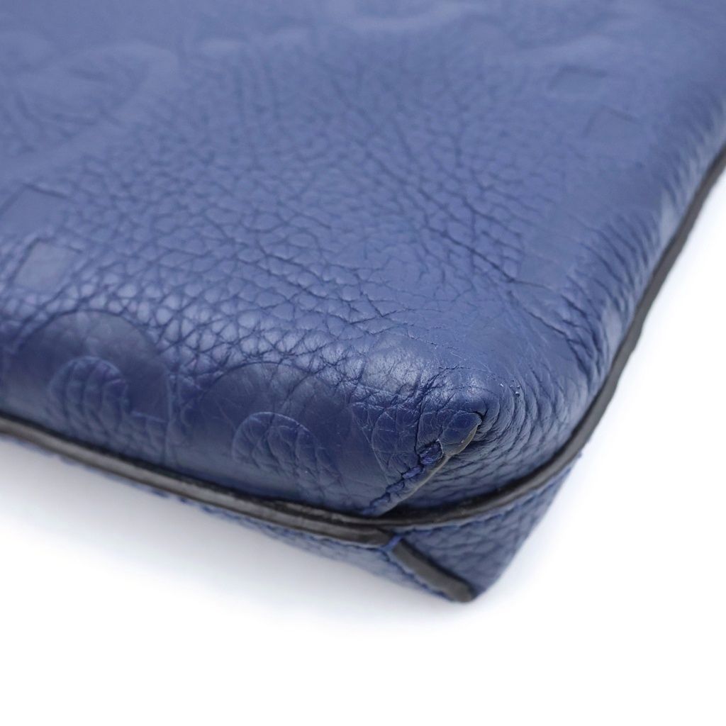 Gucci Jumbo GG Messenger Shoulder Bag Clutch Navy Leather — view 5