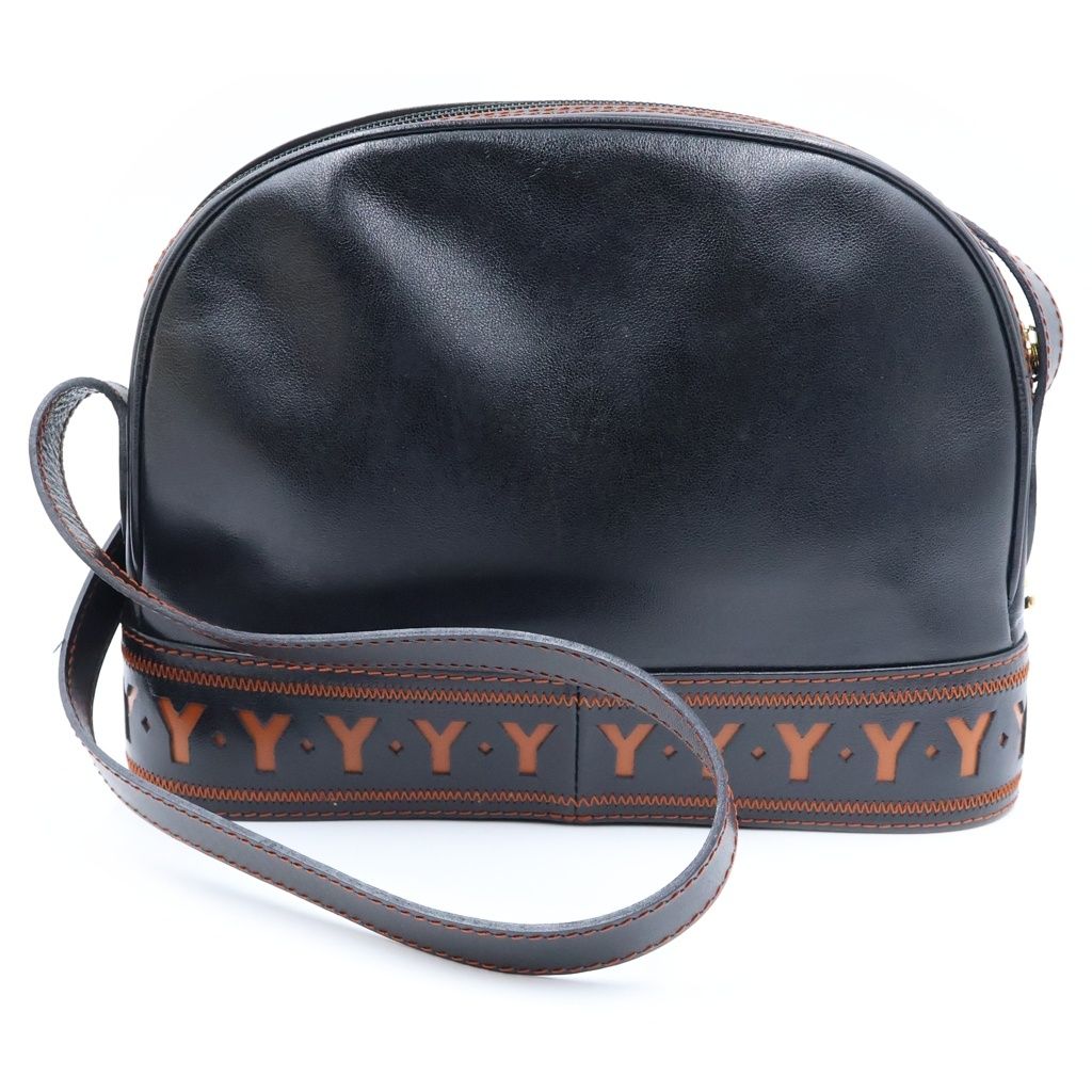 Saint Laurent Cut Out Shoulder Bag Vintage Leather Black — view 2