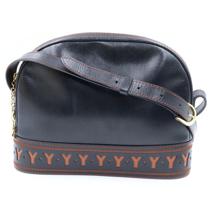 Saint Laurent Cut Out Shoulder Bag Vintage Leather Black